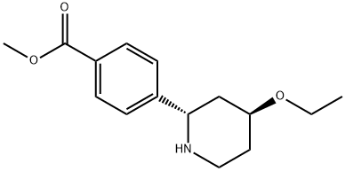 4-(2S,4S)-4-乙氧基哌啶-2-基)苯甲酸甲酯 结构式