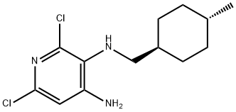 2,6-dichloro-N3-(((1r,4r)-4-methylcyclohexyl)methyl)pyridine-3,4-diamine 结构式