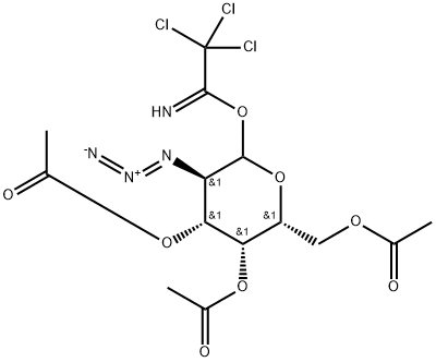 2-叠氮基-2-脱氧-D-吡喃半乳糖 3,4,6-三乙酸酯 1-(2,2,2-三氯亚氨乙酸酯) 结构式