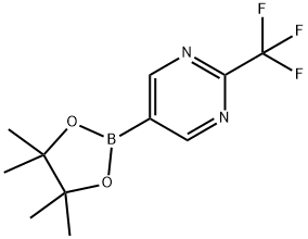 5-(4,4,5,5-tetramethyl-1,3,2-dioxaborolan-2-yl)-2-(trifluoromethyl)pyrimidine 结构式