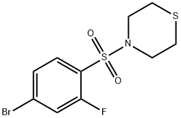 4-((4-溴-2-氟苯基)磺酰基)硫代吗啉 结构式