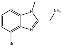 (4-bromo-1-methyl-1H-1,3-benzodiazol-2-yl)methanamine 结构式