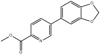 5-(苯并[D][1,3]二氧杂环戊烯-5-基)吡啶甲酸甲酯 结构式