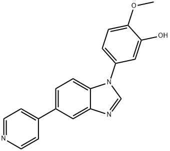 2-Methoxy-5-(5-(pyridin-4-yl)-1H-benzo[d]imidazol-1-yl)phenol 结构式