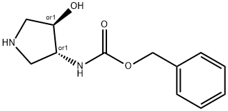 trans-3-(cbz-amino)-4-hydroxypyrrolidine 结构式