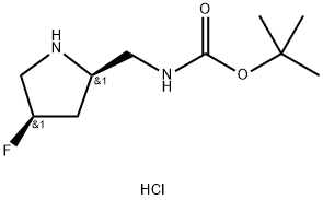 tert-butyl N-{[(2R,4R)-4-fluoropyrrolidin-2-yl]methyl}carbamate hydrochloride 结构式