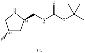 tert-butyl N-{[(2R,4S)-4-fluoropyrrolidin-2-yl]methyl}carbamate hydrochloride 结构式