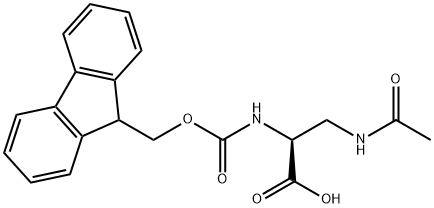 3-(乙酰氨基)-N-[芴甲氧羰基]-L-丙氨酸 结构式