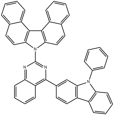 N-[4-(N-苯基咔唑-2-基)喹唑啉-2-基]-3,4:5,6-二苯并咔唑 结构式