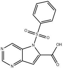 5-Benzenesulfonyl-5H-pyrrolo[3,2-d]pyrimidine-6-carboxylic acid 结构式