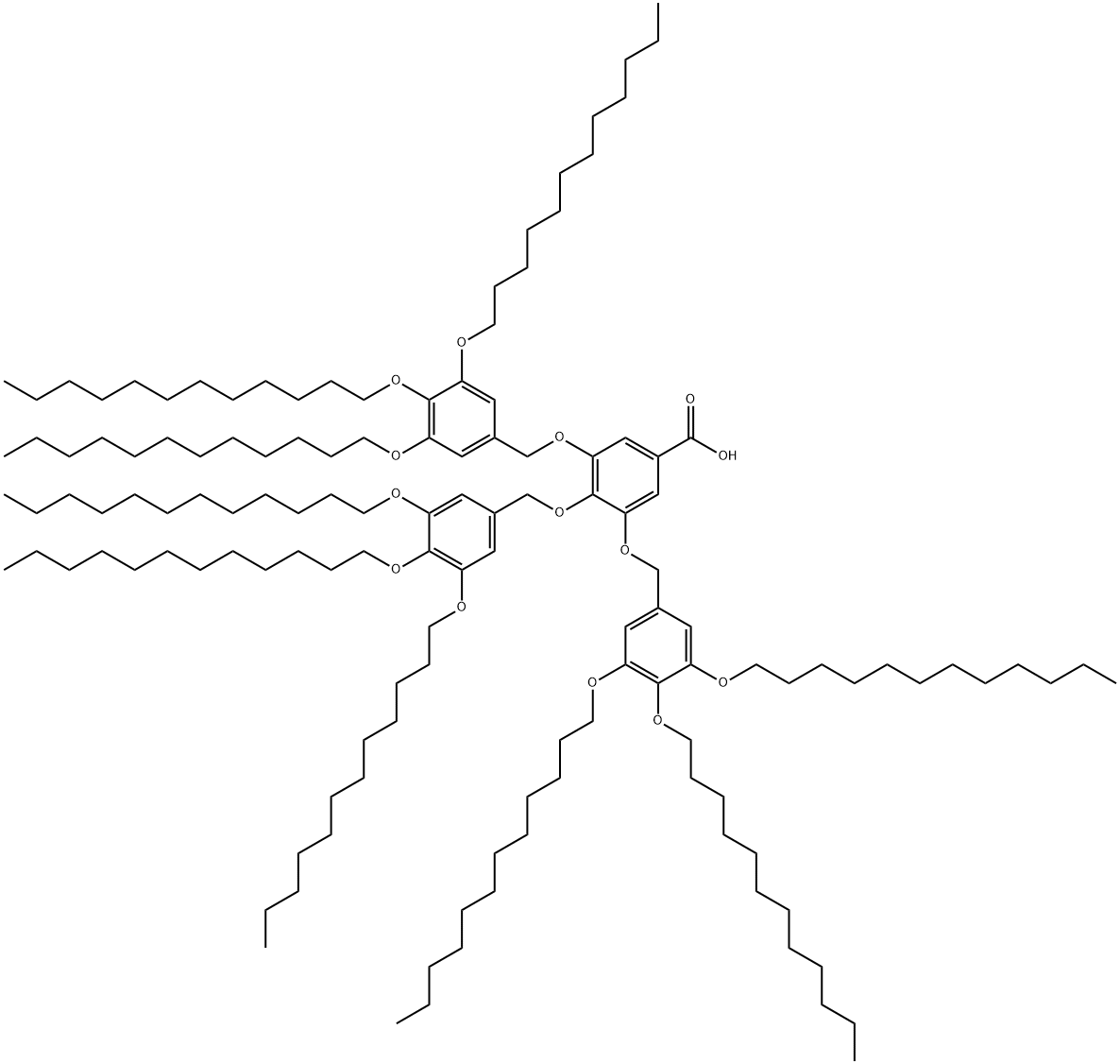 3,4,5-三[3,4,5-三(十二烷氧基)苄甲氧基]苯甲酸 结构式