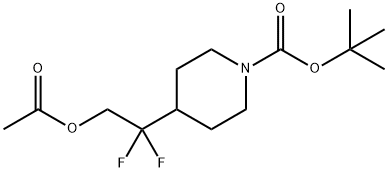 tert-butyl 4-(2-acetoxy-1,1-difluoroethyl)piperidine-1-carboxylate 结构式