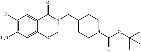 叔-丁基 4-((4-氨基-5-氯-2-甲氧基苯甲酰氨基)甲基)哌啶-1-甲酸基酯 结构式