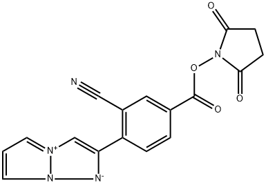 2-[2-氰基-4-[(N-琥珀酰亚胺氧基)羰基]苯基]-1,3A,6A-三氮杂戊搭烯 结构式