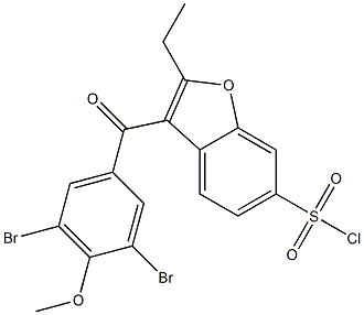 3-(3,5-dibromo-4-methoxybenzoyl)-2-ethylbenzofuran-6-sulfonyl chloride 结构式