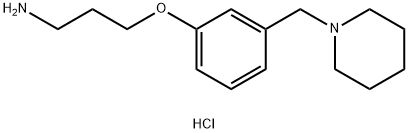 3-(3-(哌啶-1-基甲基)苯氧基)丙烷-1-胺盐酸 结构式