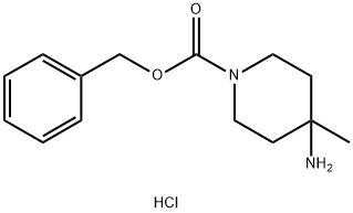 4-氨基-4-甲基哌啶-1-甲酸苄酯 盐酸盐 结构式