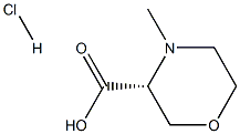 (3R)-4-甲基吗啉-3-羧酸盐酸盐 结构式