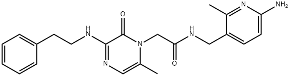 N-((6-amino-2-methylpyridin-3-yl)methyl)-2-(6-methyl-2-oxo-3-(phenethylamino)pyrazin-1(2H)-yl)acetamide 结构式