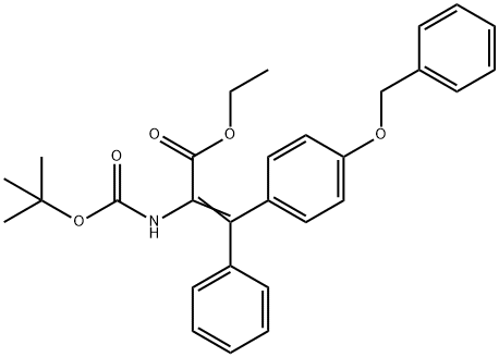 2-(BOC-氨基)-3-[4-(苄氧基)苯基]-3-苯基丙烯酸乙酯 结构式