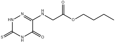 butyl [(5-oxo-3-thioxo-2,3,4,5-tetrahydro-1,2,4-triazin-6-yl)amino]acetate 结构式