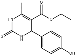 4-(4-Hydroxy-phenyl)-6-methyl-2-thioxo-1,2,3,4-tetrahydro-pyrimidine-5-carboxylic acid ethyl ester 结构式