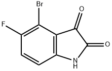 4-溴-5-氟吲哚啉-2,3-二酮 结构式