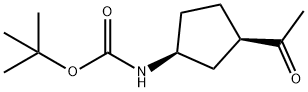 1 - ((3S,1R)-3-叔丁氧羰基氨基环戊基)-1-乙酮 结构式