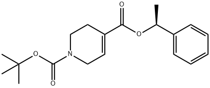 (S)-1-叔丁基4-(1-苯乙基)5,6-二氢吡啶-1,4(2H)-二羧酸酯 结构式