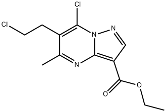 Ethyl 7-chloro-6-(2-chloroethyl)-5-methylpyrazolo[1,5-a]pyrimidine-3-carboxylate 结构式