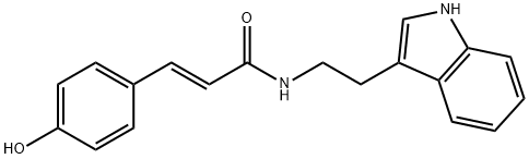 (E)-N-[2-(3-吲哚基)乙基]-3-(4-羟基苯基)丙烯酰胺 结构式