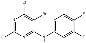 5-溴-2,6-二氯-N-(3,4-二氟苯基)-4-嘧啶胺 结构式