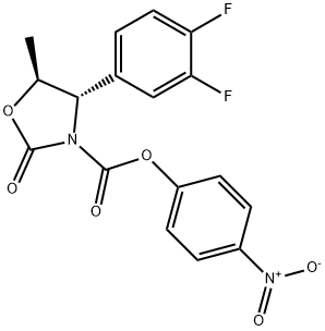 (4S,5S)-4-硝基苯基 4-(3,4-二氟苯基)-5-甲基-2-氧亚基噁唑烷-3-甲酸基酯 结构式