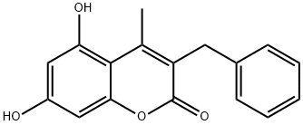 3-benzyl-5,7-dihydroxy-4-methyl-2H-chromen-2-one 结构式