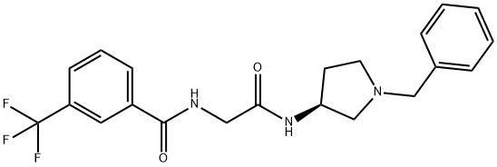 (S)-N-(2 - ((1-苄基吡咯-3-基)氨基)-2-氧乙基)-3-(三氟甲基)苯甲酰胺 结构式