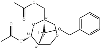 (1R,5R,7S,8S)-7-(乙酰氧基)-8-(苯基甲氧基)-3,6-二氧杂双环[3.2.1]辛烷-5-甲醇 5-乙酸酯 结构式