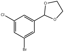 3-溴-5-氯苯甲醛缩乙二醇 结构式