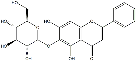 黄芩素 6-O-葡萄糖苷 结构式