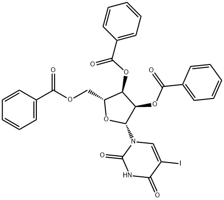 2',3',5'-Tri-O-benzoyl-5-iodouridine 结构式