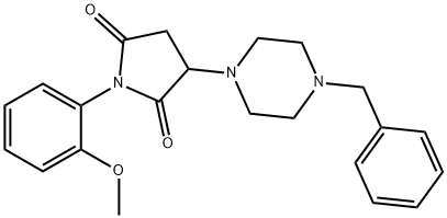 3-(4-benzylpiperazin-1-yl)-1-(2-methoxyphenyl)pyrrolidine-2,5-dione 结构式