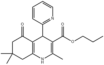 propyl 2,7,7-trimethyl-5-oxo-4-(pyridin-2-yl)-1,4,5,6,7,8-hexahydroquinoline-3-carboxylate 结构式