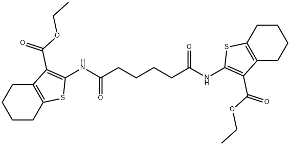 diethyl 2,2'-[(1,6-dioxo-1,6-hexanediyl)di(imino)]bis(4,5,6,7-tetrahydro-1-benzothiophene-3-carboxylate) 结构式