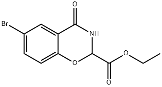 6-溴-4-氧代-3,4-二氢-2H-苯并[E][1,3]噁嗪-2-羧酸乙酯 结构式