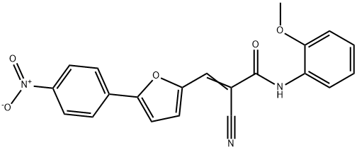 2-cyano-3-(5-{4-nitrophenyl}-2-furyl)-N-(2-methoxyphenyl)acrylamide 结构式