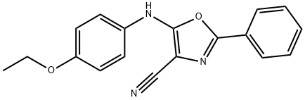 5-[(4-ethoxyphenyl)amino]-2-phenyl-1,3-oxazole-4-carbonitrile 结构式