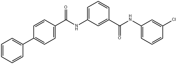 N-(3-{[(3-chlorophenyl)amino]carbonyl}phenyl)-4-biphenylcarboxamide 结构式