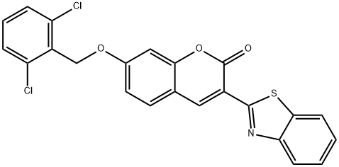 3-(1,3-benzothiazol-2-yl)-7-[(2,6-dichlorobenzyl)oxy]-2H-chromen-2-one 结构式