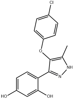 4-[4-(4-chlorophenoxy)-5-methyl-1H-pyrazol-3-yl]-1,3-Benzenediol 结构式