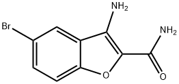 3-氨基-5-溴苯并呋喃-2-甲酰胺 结构式