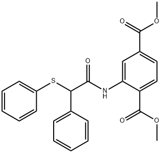 dimethyl 2-{[phenyl(phenylsulfanyl)acetyl]amino}benzene-1,4-dicarboxylate 结构式